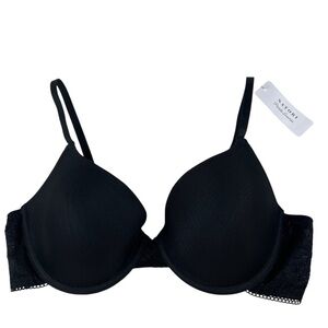 Natori Mantra Underwire Lace Mesh Padded Bra Black 1221135 - Size 36C